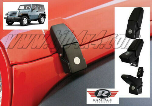 Kit fermeture de capot acier noir, Jeep JK